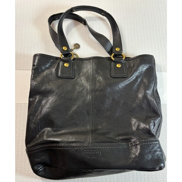COACH XL Gigi 65th Anniversary Legacy Leather Tote, Black Great Condition, 11131 - Picture 9 of 13